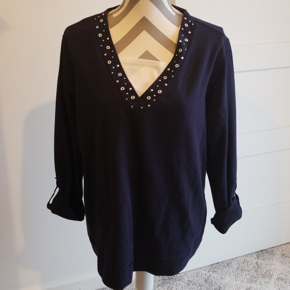 NWT navy long sleeved (button up to 3/4)